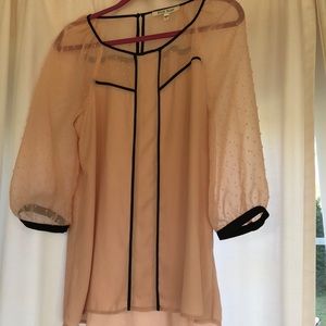 Peach and Black blouse